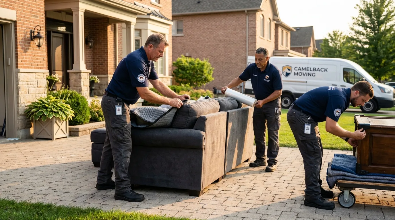 Large estate moving crew wrapping furniture in Rio Rancho, NM