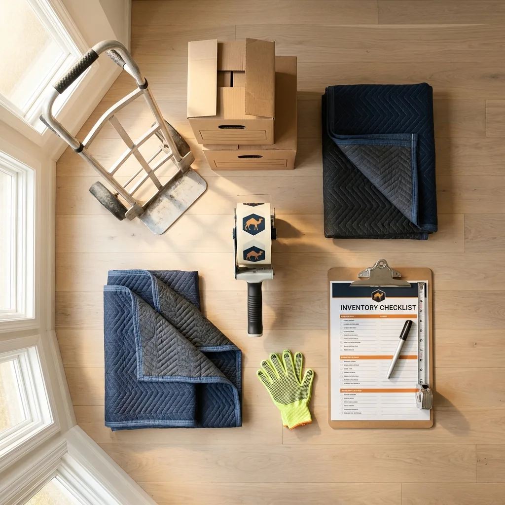 Professional moving supplies and packing materials layout for Rio Rancho residential relocations